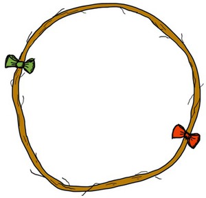 Loop of twine, with ribbons