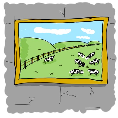 Painting with cows